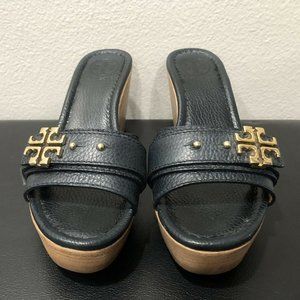 Tory Burch Womens Leather Wedge Slides He